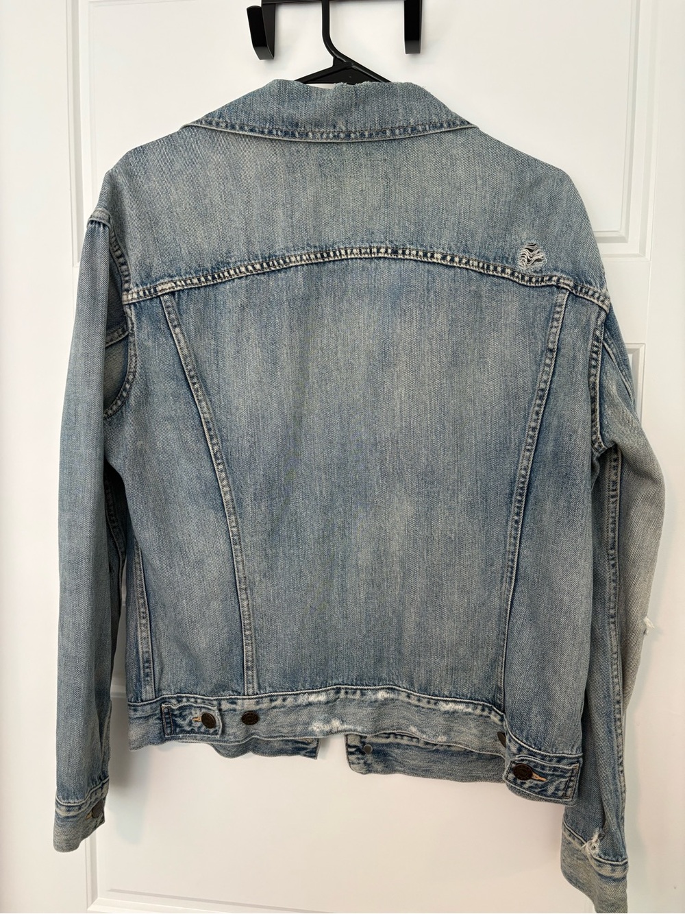 ABLE Light Blue Distressed Denim Jacket - Picture 7 of 7